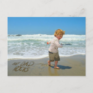 Postal ¡Mi papá Rocks! Arena escribiendo diversión en la 