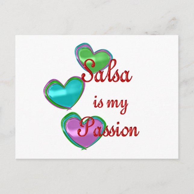 Postal Mi pasión por la salsa (Anverso)