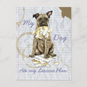 Postal Mi pastor holandés comió mi plan de lección