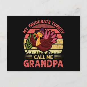 Postal Mi pavo favorito llámame abuelo Día de Acción de G