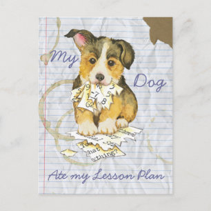Postal Mi Pembroke Welsh Corgi comió mi plan de clases