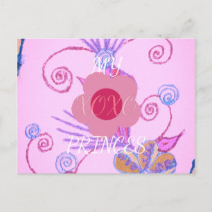 Postal Mi pequeña princesa: vector rosa bebé inspiraciona