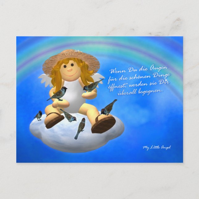 Postal Mi pequeño ángel: Schöne Dinge (Anverso)