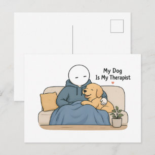 Postal Mi perro es mi terapeuta Chiste de amante de perro