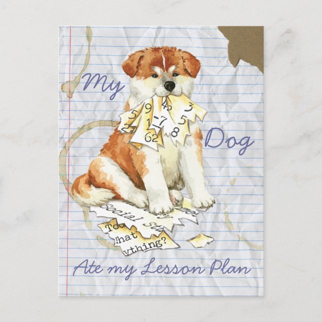 Postal Mi plan de clases de Akita Ate (Anverso)