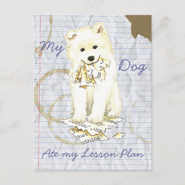 Postal Mi plan de clases de Ate Samoyed (Anverso)