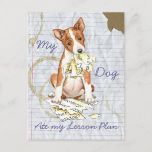 Postal Mi plan de clases de Basenji Ate My Lesage