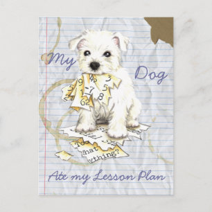 Postal Mi plan de clases de Westie Ate
