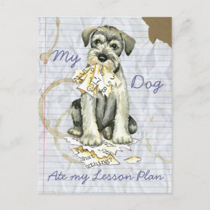 Postal Mi plan de clases estándar Schnauzer Ate My Lesage