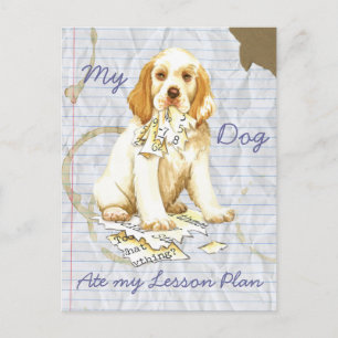 Postal Mi Plan de Lecciones de Clumber Spaniel Ate My Les