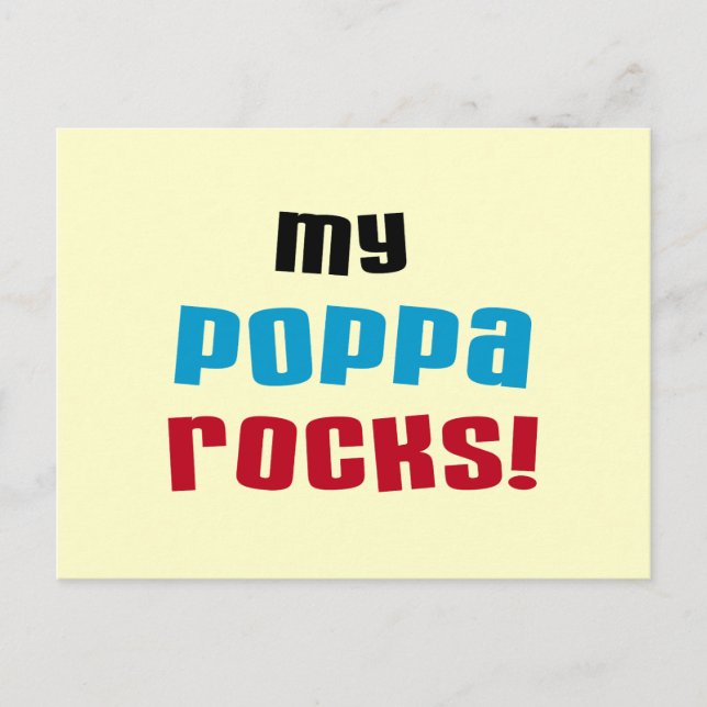 Postal Mi Poppa Rocks camisetas y regalos (Anverso)