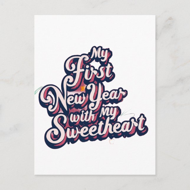 Postal Mi primer año nuevo con mi amor (Anverso)