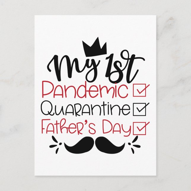 Postal Mi primer Día de Cuarentena para Padres Pandémicos (Anverso)