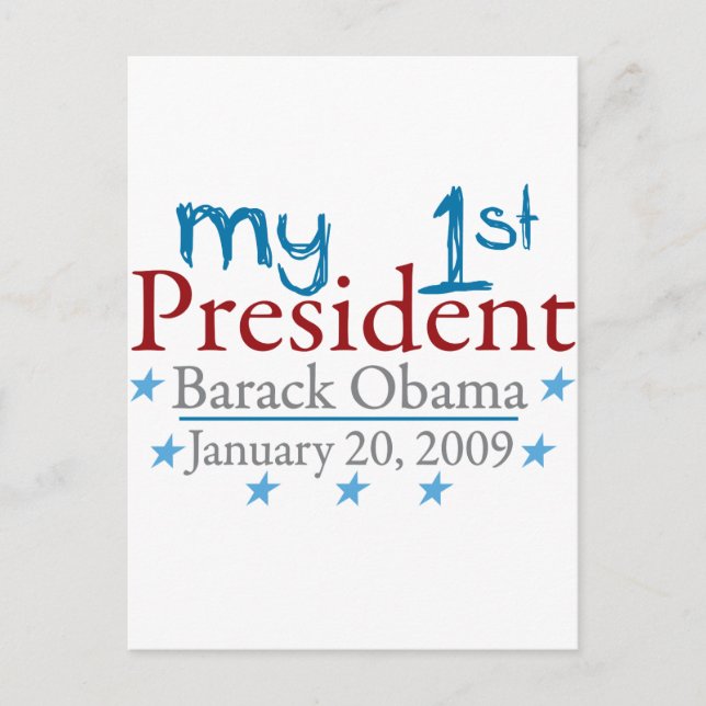 Postal Mi primer presidente (Barack Obama) (Anverso)