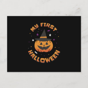 Postal Mi primera calabaza de Halloween