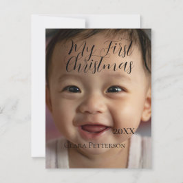 Postal Mi primera foto de bebé navideña añada nombre año