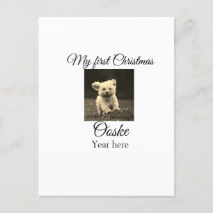 Postal Mi primera Navidad añadir nombre mascota fecha año