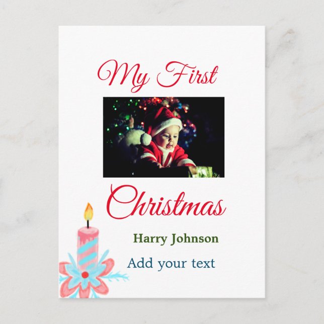 Postal Mi primera vela navideña agrega el nombre de la fo (Anverso)
