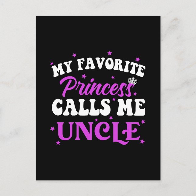 Postal Mi princesa favorita me llama tío (Anverso)