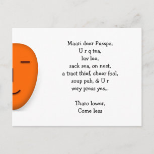 Postal Mi querida y divertida carta de amor, esposa novia