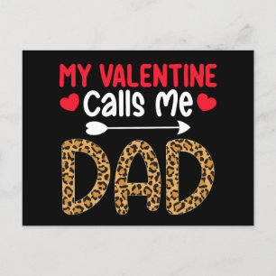 Postal Mi San Valentín me llama a mi papá leopardo de búf