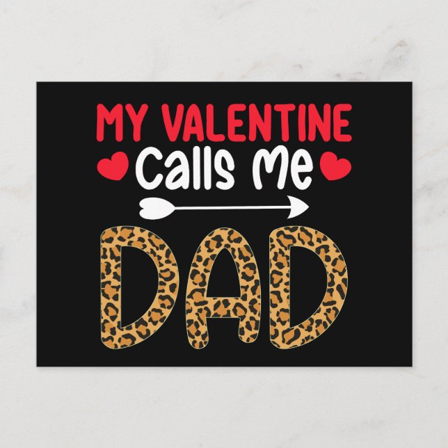 Postal Mi San Valentín me llama a mi papá leopardo de búf (Anverso)