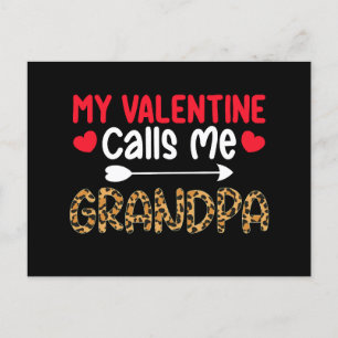 Postal Mi San Valentín me llama búfalo de leopardo del ab