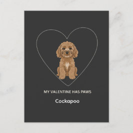 Postal Mi San Valentín Tiene Patas Cockapoo Amante de Per