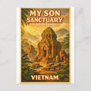 Postal Mi Santuario de Mi Son, Vietnam, en un clásico