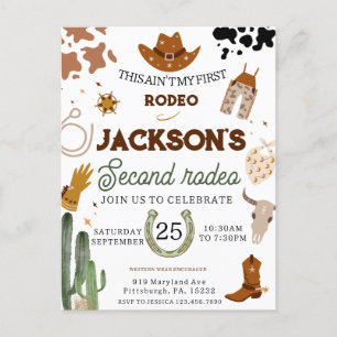 Postal Mi segundo cumpleaños de Rodeo en el salvaje oeste
