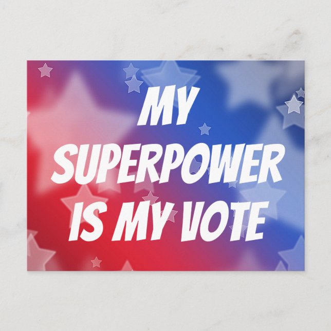 Postal Mi superpoder es mi voto (Anverso)