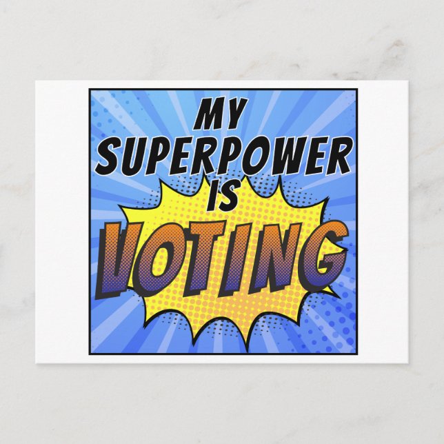 Postal Mi superpoder vota (Anverso)
