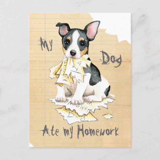 Postal Mi terrier Teddy Roosevelt se comió mi tarea (Anverso)