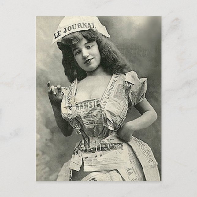 Postal Mi vestido es el periódico (Anverso)