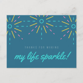 Postal Mi vida brilla cita inspiradora acuarela azul