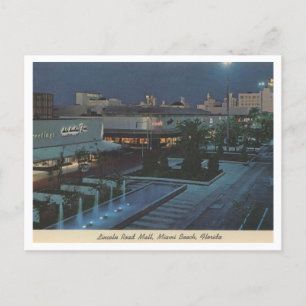 Postal Miami Beach FL, Lincoln Road Mall 1963 Vintage