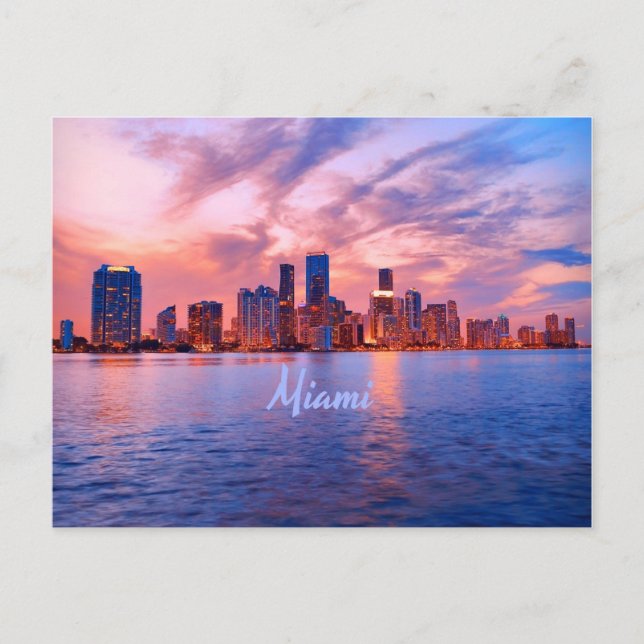 Postal Miami Beach Florida City Skyline (Anverso)