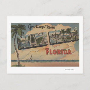 Postal Miami Beach, Florida - Grandes Escenas de letras