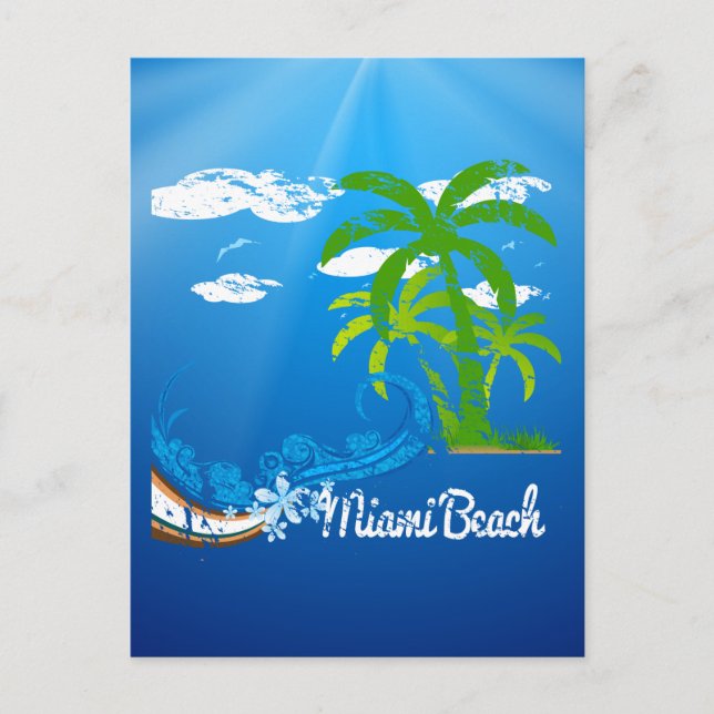 Postal Miami Beach Florida Souvenir (Anverso)