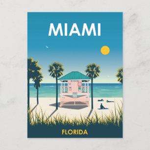 Postal Miami Beach Florida Viajes de Vintage Salven la fe