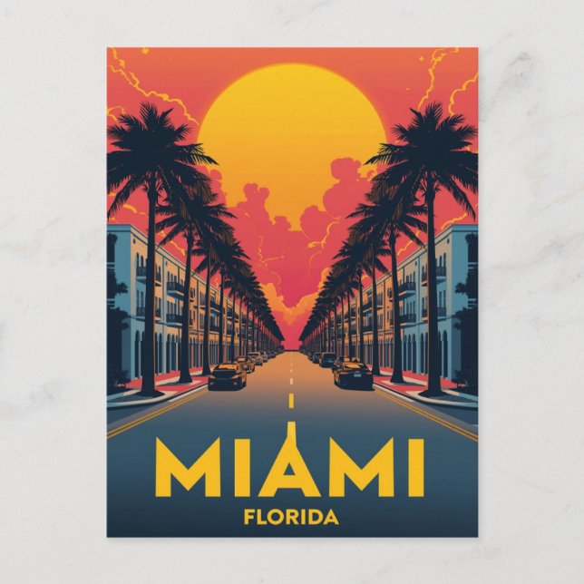Postal Miami Beach Palms Art Deco (Anverso)