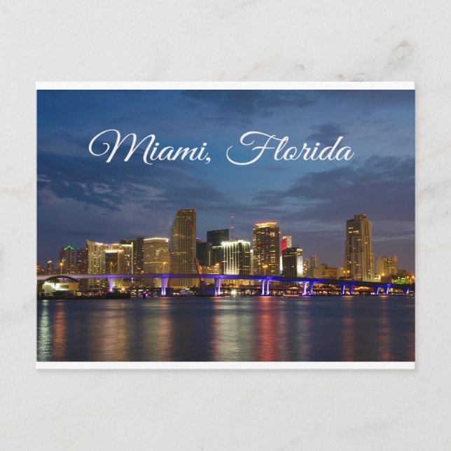 Postal Miami Beach Skyline Florida Travel Postcard (Anverso)