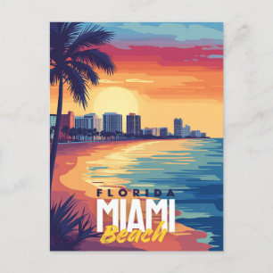 Postal Miami Beach Sunset   Costa Vibrante de Florida
