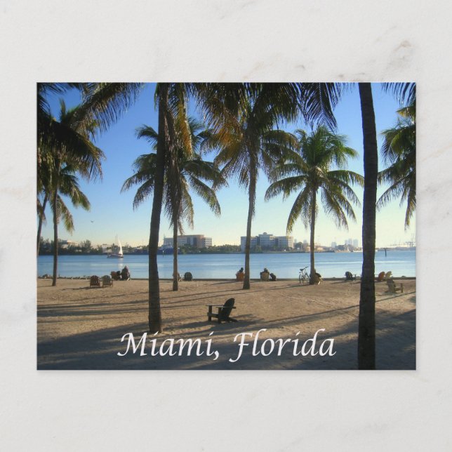 Postal Miami Beach Sunset Florida, Estados Unidos (Anverso)