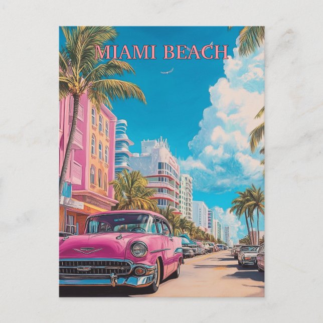 Postal Miami Beach USA Travel (Anverso)