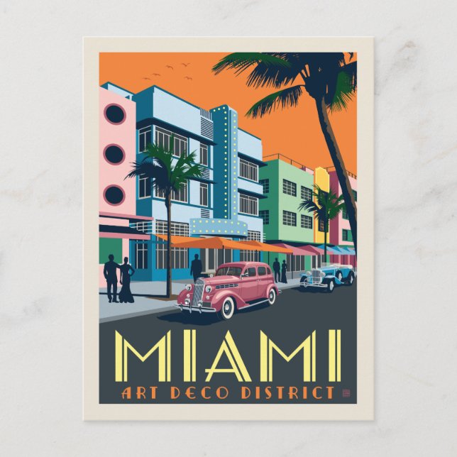 Postal Miami, FL | Art Deco District (Anverso)