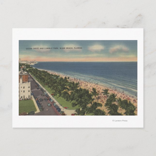Postal Miami, FL - Ocean Drive y Lummus Park (Anverso)