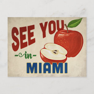 Postal Miami Florida Apple - Viajes de época