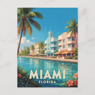 Postal Miami Florida Art Deco Viajes