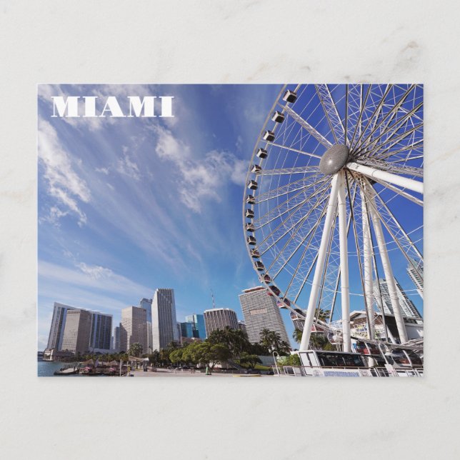 Postal Miami Florida Bayfront Park City Skyline Travel (Anverso)